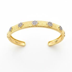 TWO TONE GOLD CZ OPEN CZ STYLE BANGLE